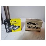 Bushnell 7×21 and Nikon 7x20CF Binoculars