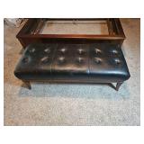 Thomasville Tufted Leather Upholstered Bench