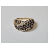 14K Gold Ring with Sapphire and Diamond Accents