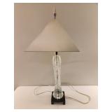 Glass Table Lamp with Metal Shade