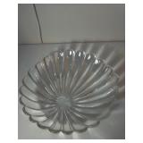 Clear Glass Scalloped Serving Bowl