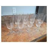 12 Pc Gold Rimmed Clear Glass Goblets