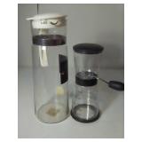 Glass Pitcher and Hand Grinder Set