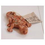 Glazed Ceramic Lizard Figurine