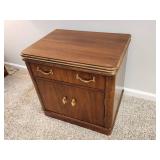 Walnut Veneer Cabinet with Brass Handles