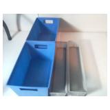 Plastic Bins and Metal Mesh Trays