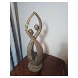 Abstract Textured Sculpture of Two Figures