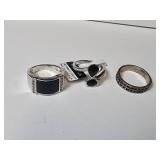 Three Sterling Silver Rings