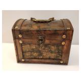 Small Wooden Chest With Metal Hardware