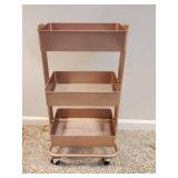 Three-Tier Metal Storage Cart on Wheels