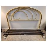 Gold-Tone Metal Headboard and Bed Frame
