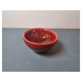 Glazed Red Ceramic Bowl with Marked Base