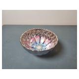 Decorative Glass Bowl with Metallic Finish