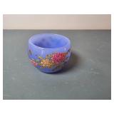 Blue Glass Bowl with Gilded Lid