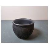 Black Ceramic Bowl With Embossed Design