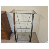 Modern Glass and Metal Shelving Unit