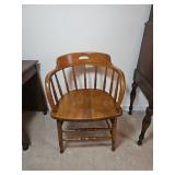 Vintage Oak Windsor-Style Chair with Spindle Back
