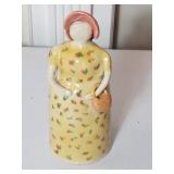 Painted Ceramic Figurine of Woman in Hat