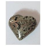 Heart-Shaped Polished Pyrite Stone