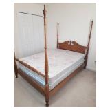 Four-Poster Full Bed Frame with Mattress