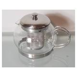 Glass Teapot with Metal Infuser and Lid
