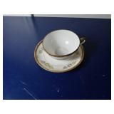 Porcelain Cup and Saucer with Floral Motif