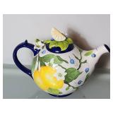Blue Sky Ceramic Lemon-Themed Teapot