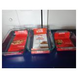 Three Pyrex Glass Baking Dishes