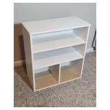 White Laminate Bookshelf with Open Compartments