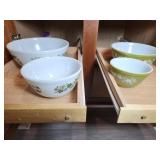 Vintage Mixing Bowls with Floral Print