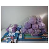Knitting Yarn Lot with Loom Sets