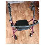 Burgundy Forearm Support Rollator Walker
