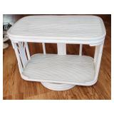 White Rattan Swivel Coffee Table