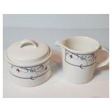 Mikasa Intaglio Annette Creamer and Sugar Bowl