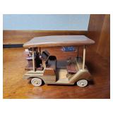 Wooden Golf Cart Figurine