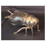Vintage Metal and Glass Insect Candy Dish