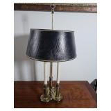 Brass Candelabra Table Lamp with Black Shade