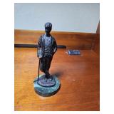 Cast Metal Golfer Figurine, Marble Base