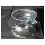 Blue Glass Hen Covered Dish