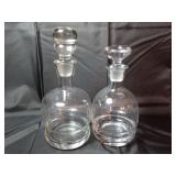 Pair of Glass Decanters with Stoppers