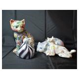 Assorted Decorative Ceramic Cat Figurines