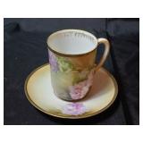 Antique R.S. Germany Floral Teacup and Saucer