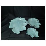 Powell 1976 Ceramic Leaf Dishes (Set of 3)