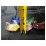 Assorted Glass Hen on Nest Dishes