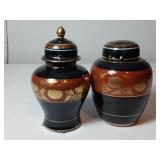 Golden Kiku Porcelain Ginger Jars