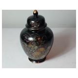 Imperial Kiku Black Floral Ginger Jar