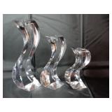 S-Curve Clear Acrylic Candlestick Holders