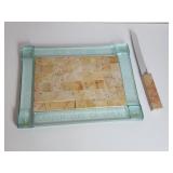 Glass Challah Board and Knife