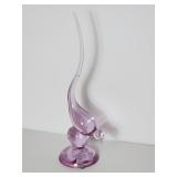 Pink Blown Glass Bird Figurine