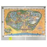 1968 Disneyland 30ï¿½x45ï¿½ Park Poster. RARE Vintage.